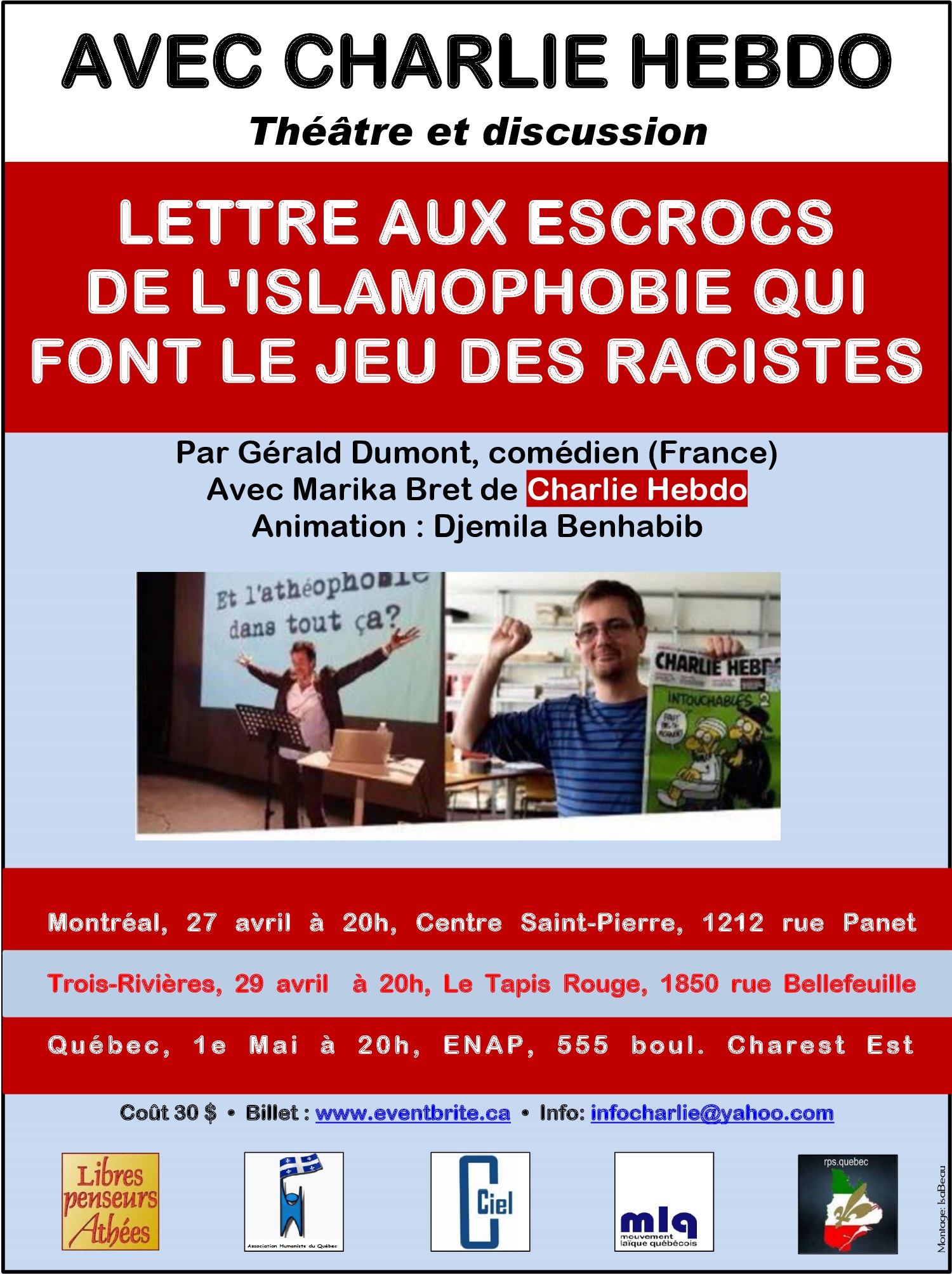 Avec Charlie Hebdo -- Théâtre et discussion