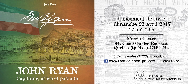 Lancement du livre « John Ryan, Capitaine, athée et patriote » de José Doré