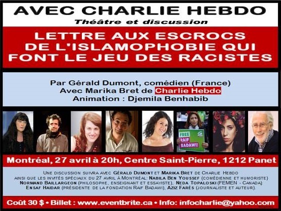 Avec Charlie Hebdo -- Théâtre et discussion