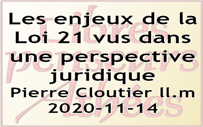 Loi 21, Perspective juridique