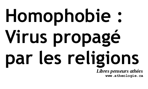 Homophobie : Virus propagé par les religions